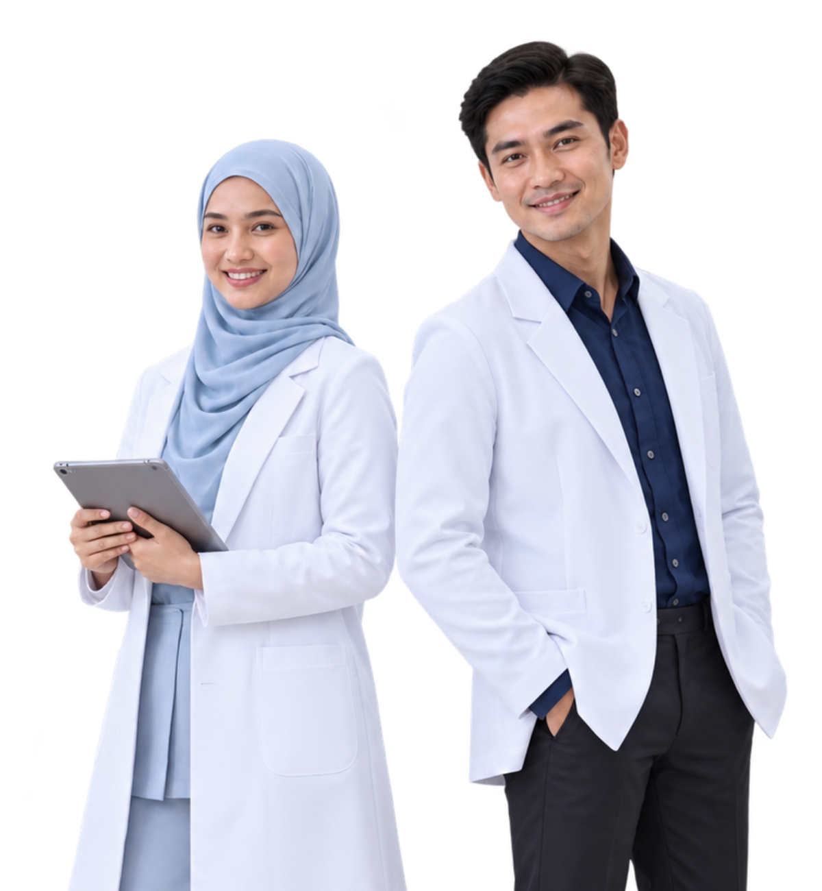 Ilustrasi AI pasukan pergigian untuk demo; bukan kakitangan Klinik Adlan sebenar
